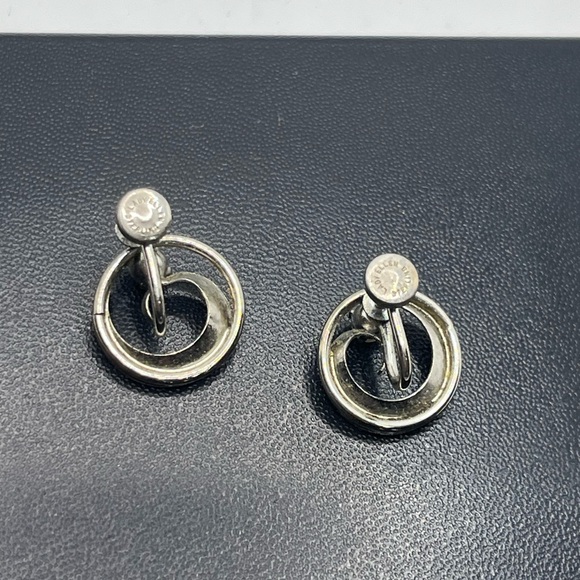 Lady Ellen Sterling silver pearl round screw back earrings Mid Century vintage - Picture 11 of 15